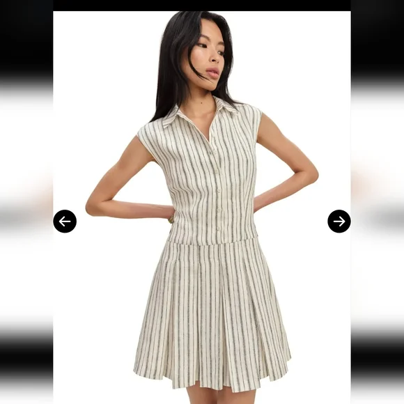Reformation Arella Linen Dress In Elsie Stripe Size 6 Reformation Arella Linen Dress In Elsie Stripe Size 6